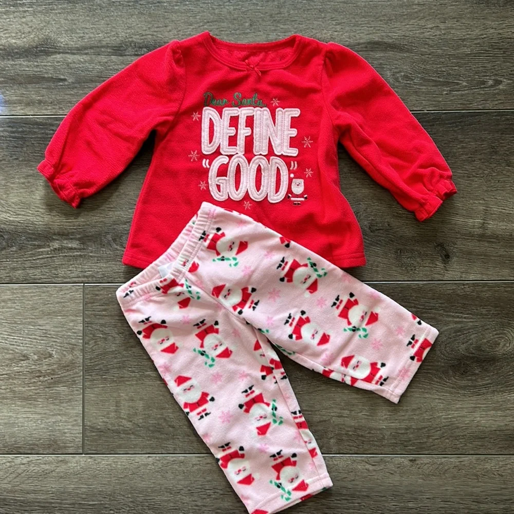 Set of 3 Carter’s Baby Girl’s Christmas Pajamas Sz 12M